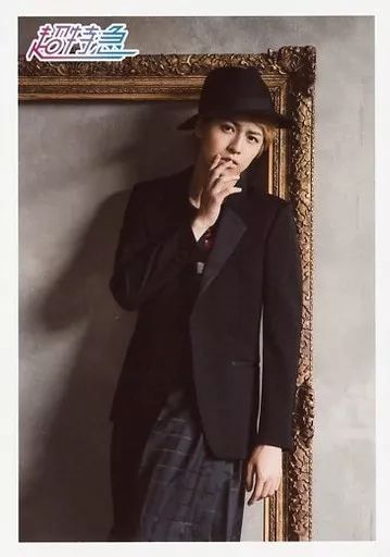 中古】生写真(男性) 超特急/タカシ(松尾太陽)/膝上・衣装黒・帽子