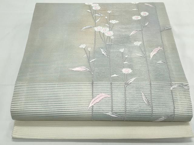 【he-100】名古屋帯 織柄 唐草模様 九寸 正絹 楽天市場】【40%OFF&クーポン配布中】名古屋帯 絽 伊勢型染 正絹