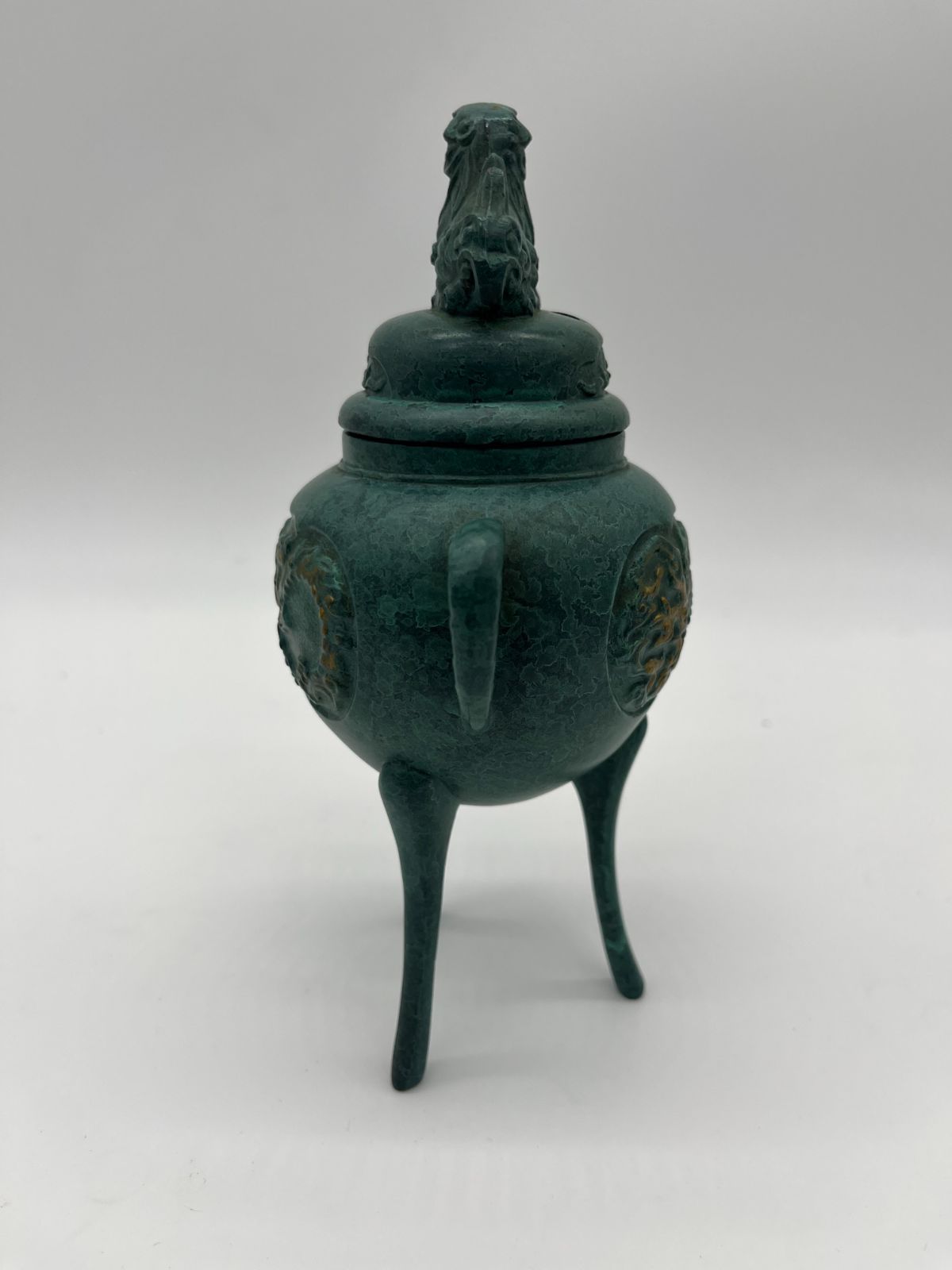 青銅　香炉 香炉 獅子 青銅 鉄器 三脚 昭和レトロ 昭和 レトロ - メルカリ