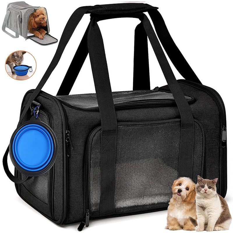 ペットキャリー 折りたたみ 猫 キャリー バッグ 小型犬 中・大型猫用・小型犬・うさぎ用 臭気がない 車載/ドライブ/キャンピング/旅行/通院/災害避難用 折りたたみ 収納付 犬用ソフトクレート ペットキャリーバッグ 0