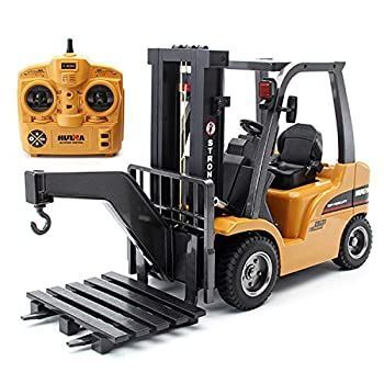 【中古】(未使用･未開封品)億騰 RC 1:14 2.4Gラジコン 8CH 電動 エンジニアリングトラック フォークリフト 合金強化版 多機能 トラックモデル 大型 玩具 グラップル仕様 US