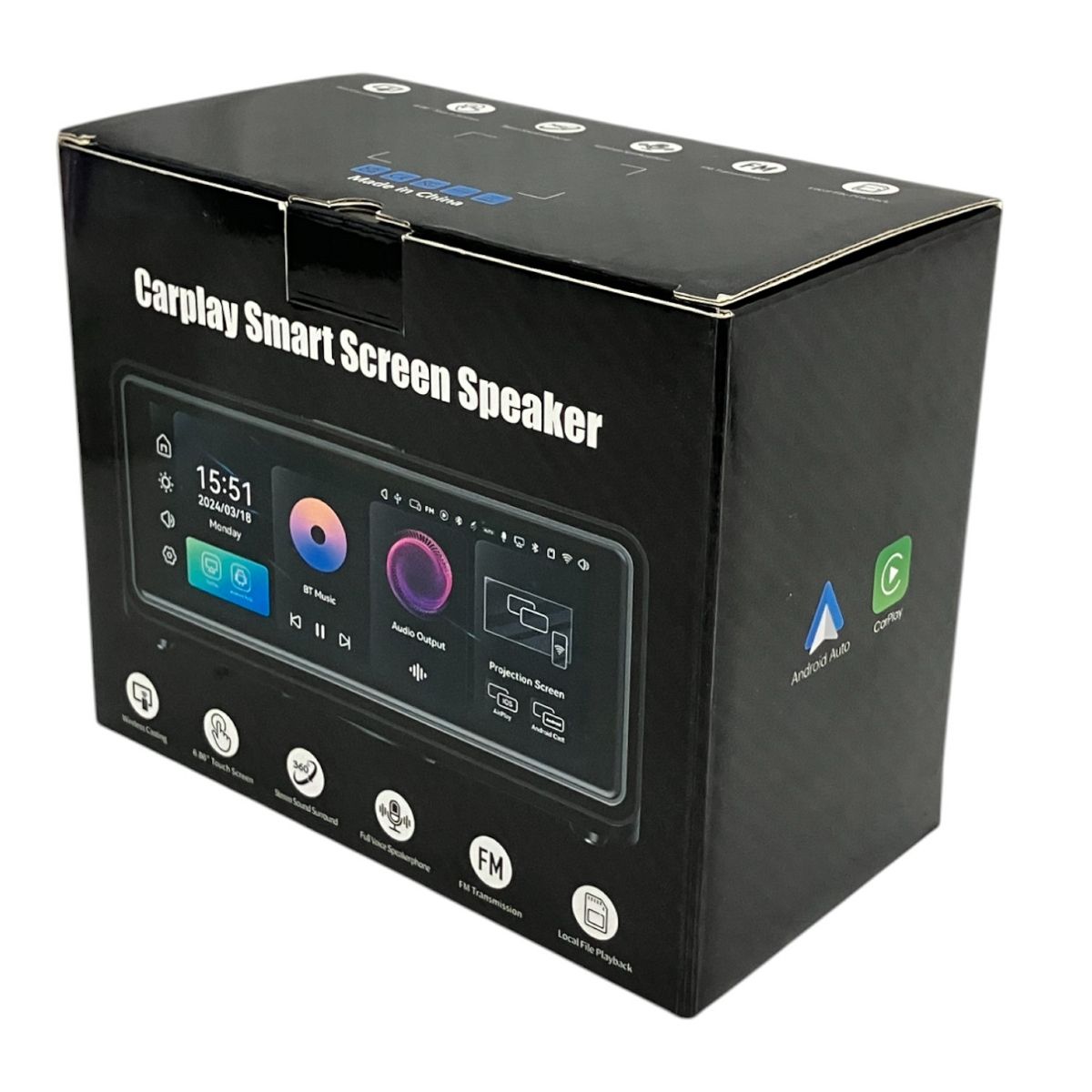 VANBAR CP02 Bluetooth Caraudio ポータブルディスプレイオーディオ 6.86インチ CarPlay Android Auto Wi-Fi 12V 24V S10351578