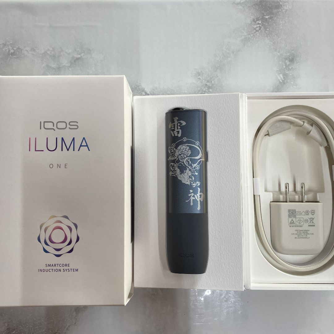 ０ iQOS ILUMA ONE アイコス イルマ ワン レーザー加工＊蓮グレー iQOS ILUMA ONE アイコス イルマ ワン レーザー加工 雷神 風神