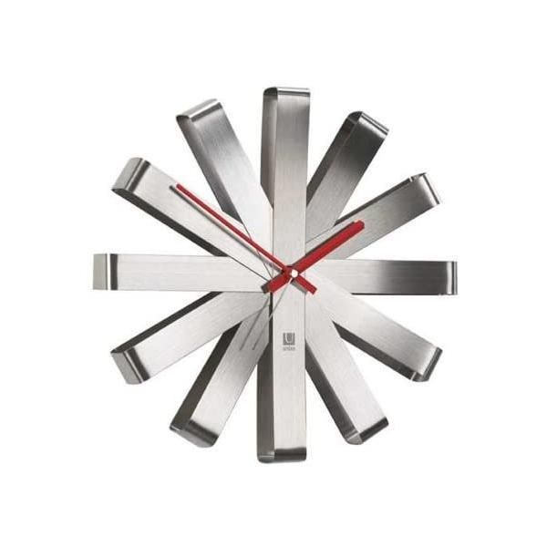 umbra 掛け時計 おしゃれ ウォールクロック アナログ インテリア ニッケル 直径30cm RIBBON (ニッケル 直径30cm)