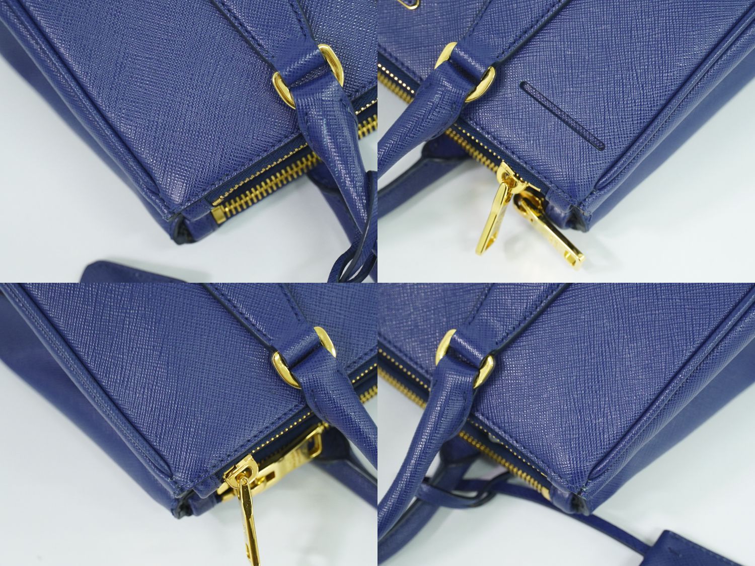 本物 プラダ PRADA サフィアーノ レザー 2WAY ショルダーバッグ ハンドバッグ ポシェット ブルー Saffiano バッグ 中古 本物 プラダ PRADA サフィアーノ レザー 2WAY ショルダーバッグ