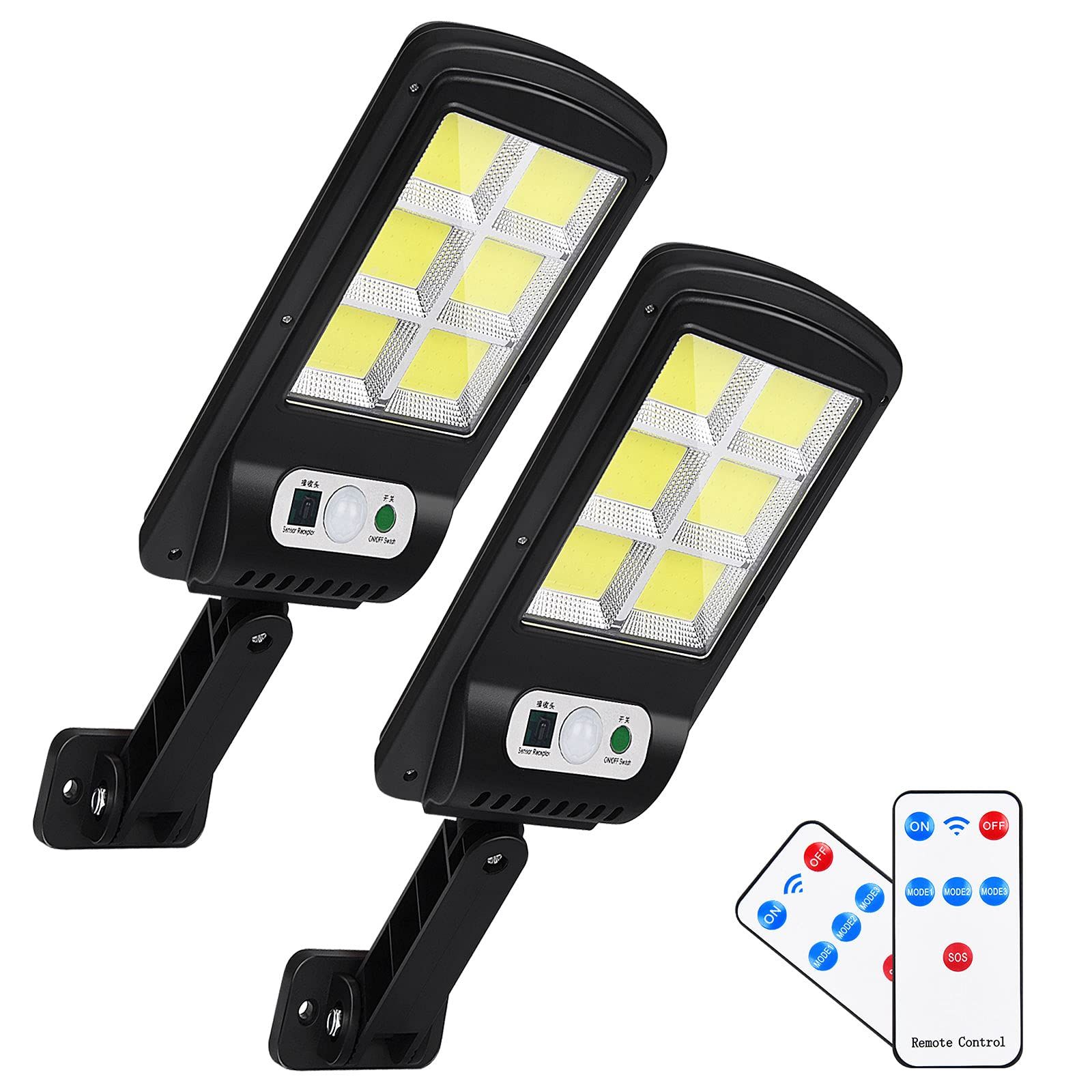 【迅速発送】Shiny Flower【120COB LED】 led 街灯 ソーラーライト 屋外 2個入り センサーライト ソーラーセンサーライト 太陽光発電ライト 防犯ライト 超明るい 人感センサー IP65防水 3つ智能点灯