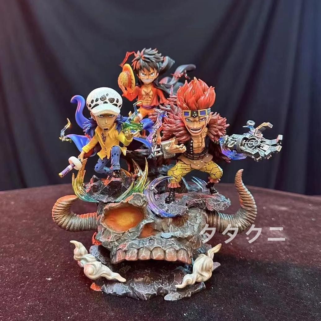 ワンピース 3船長 ルフィ キッド ロー フィギュア ガレージ
