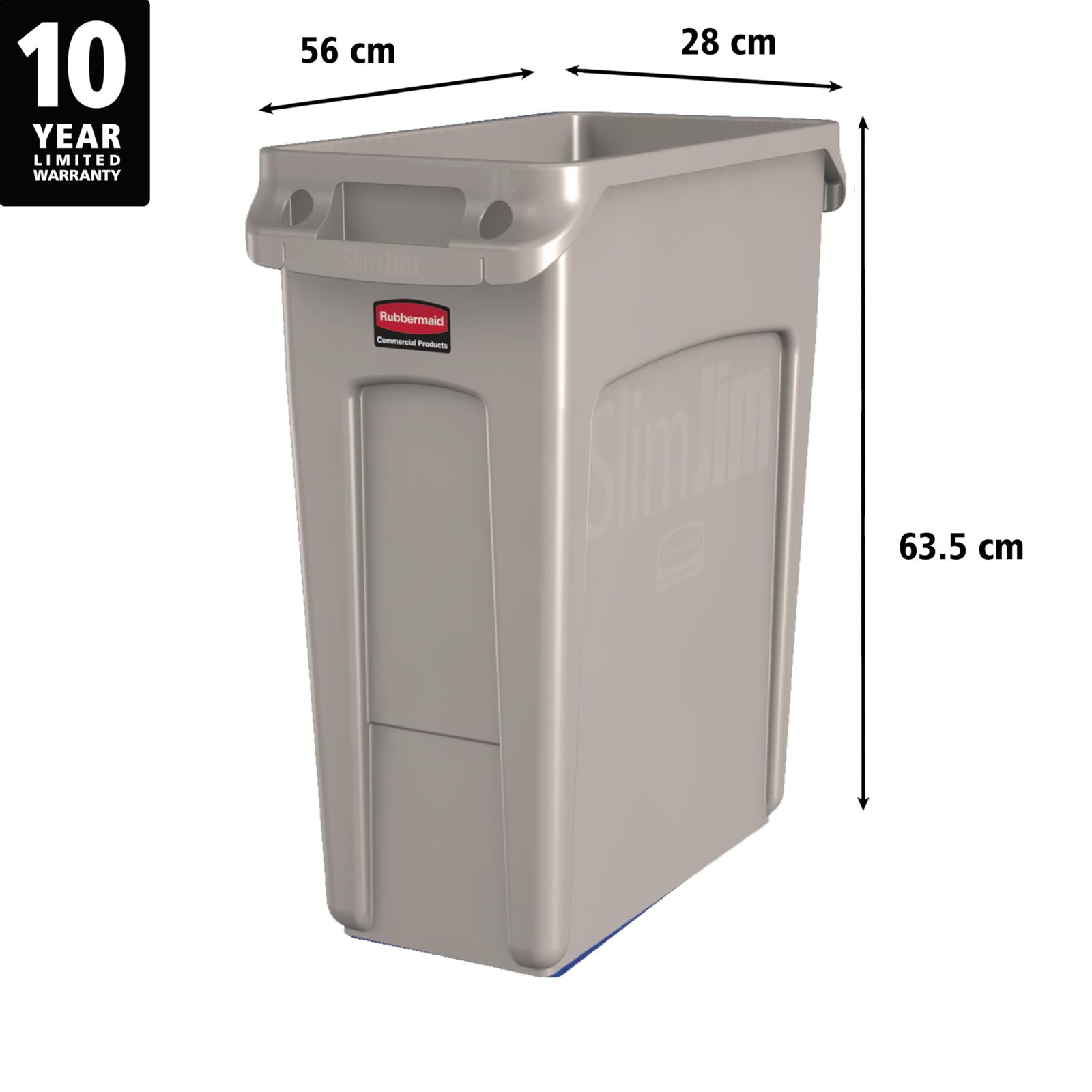 ラバーメイド Rubbermaid Slim Jim コンテナ 60L 16ガロン ベージュ 1971259