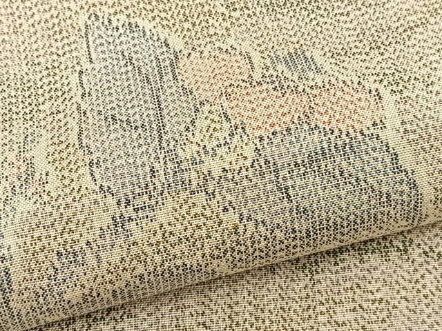 平和屋着物▽上質な紬 単衣 枝花文 正絹 逸品 BAAS8375hv 【公式通販】