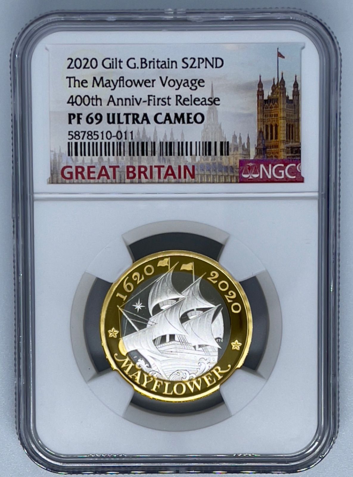 2020年 メイフラワー号出航400周年 NGC 銀貨 エリザベスロイヤルミント