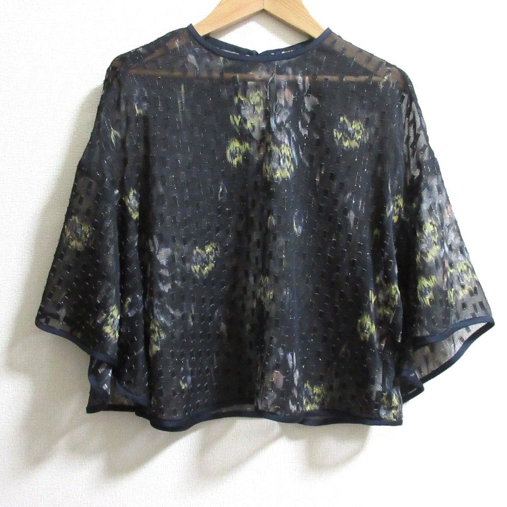 Mame Kurogouchi マメクロゴウチ フラワープリントラメポンチョブラウス MM19SS-SH501 サイズ1 ブラック レディース 古着