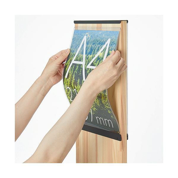 トヨダプロダクツ 間伐材を使用した案内板A4 サテンブラック KB-IBLSK 1台