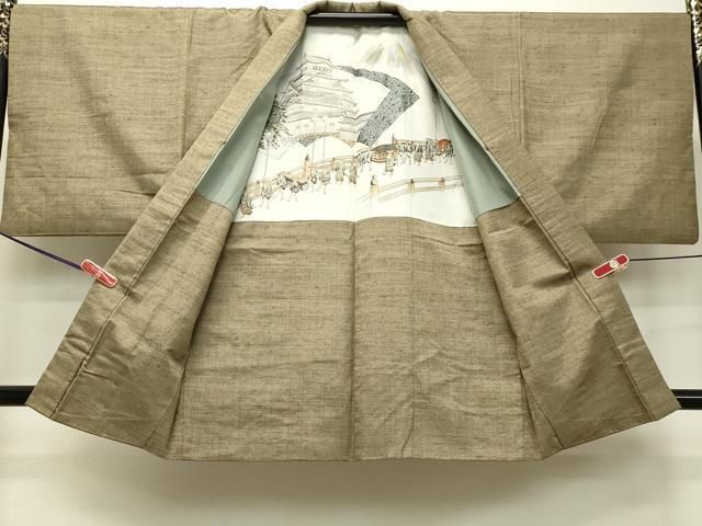 平和屋着物○男性 紬 アンサンブル 油色 正絹 逸品 DAAS2432tw - メルカリ