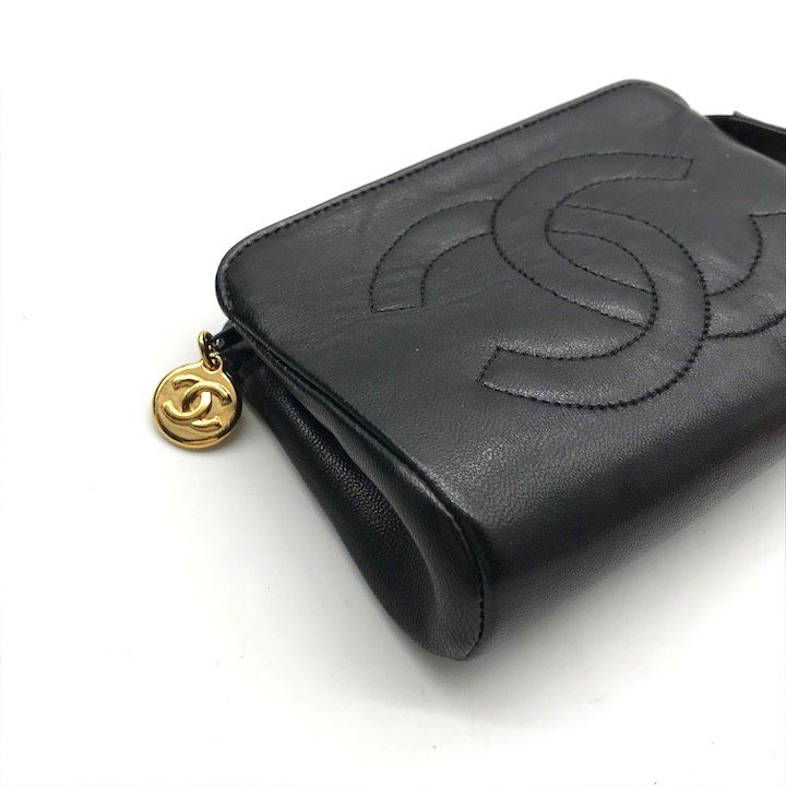 CHANEL シャネル ココマーク ラムスキン ミニ ポーチ 小物入れ