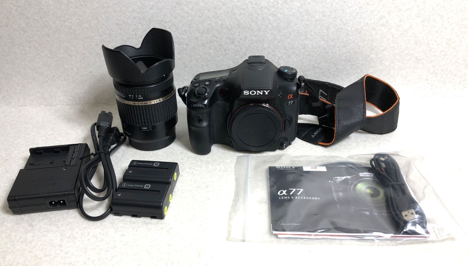 SONY α77 SLT-A77V 訳ありジャンク レンズ3本セット 送料無料♪