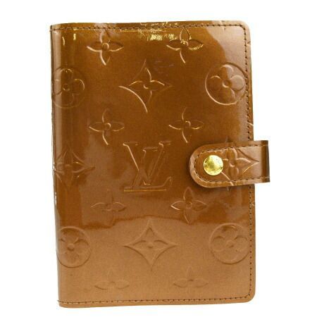 【中古】 ルイヴィトン LOUIS VUITTON アジェンダ PM 手帳カバー モノグラム ヴェルニ ブロンズ エナメル R21004 01EK120