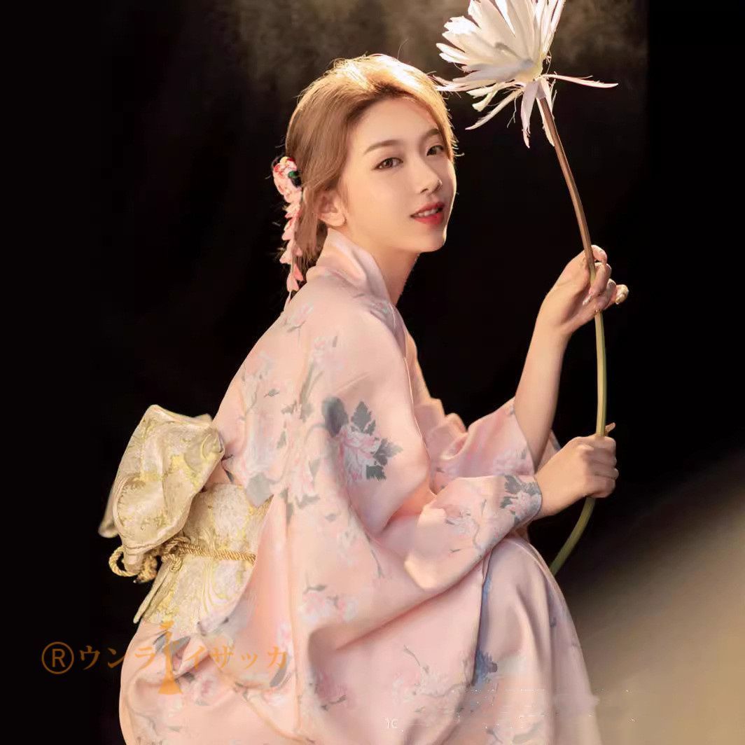 4k2835 長襦袢　正絹　単衣　振袖用　ピンク　白　花柄　和装　着物 SOUBIEN 振袖長襦袢 桜色 ピンク 花柄 半襟付 じゅばん 長襦袢