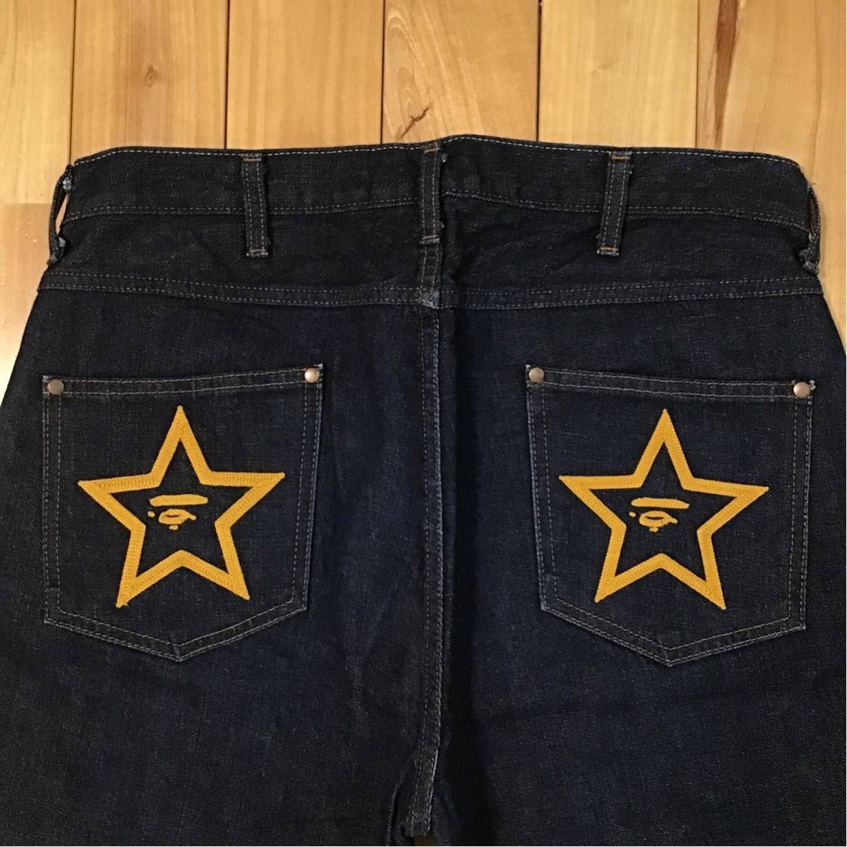 BAPE STA 刺繍 デニム ハーフパンツ ベイプ ape denim エイプ - メルカリ 