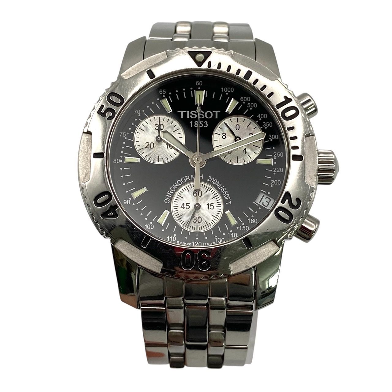 電池交換済み TISSOT ティソ クロノダイバー T362|462 PRS200 クロノグラフ シルバー メンズ 腕時計