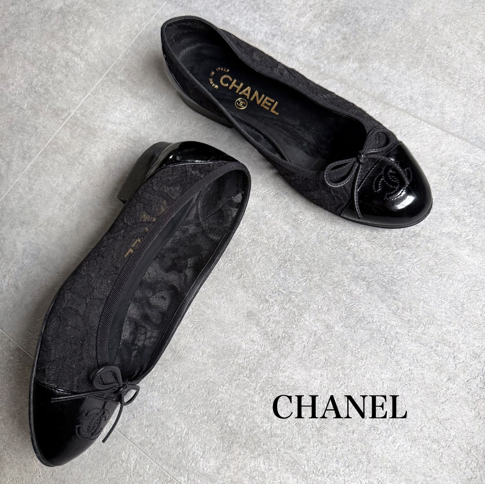 CHANEL シャネル バレエシューズ リボン パンプス バレリーナ フラット