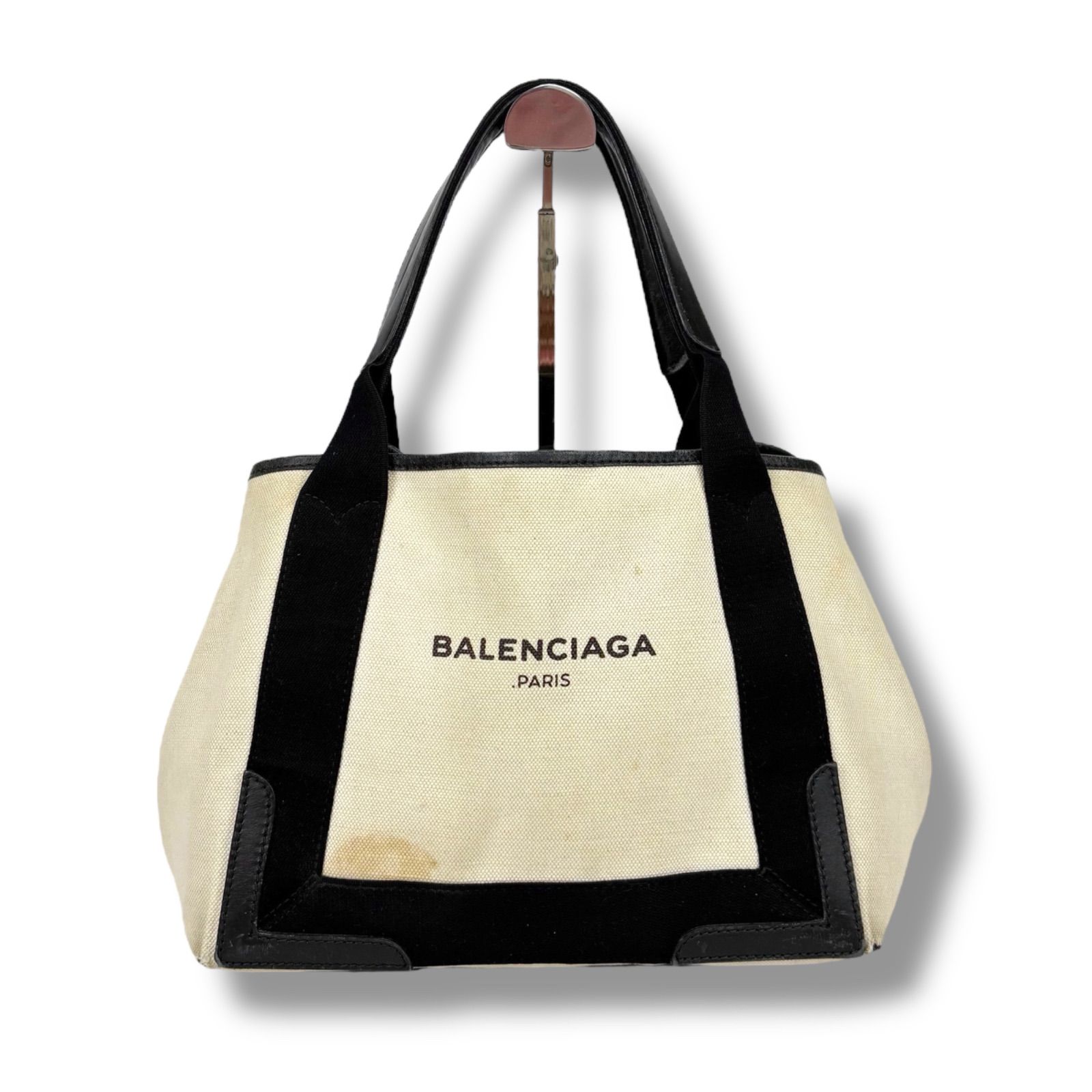 【定番】 バレンシアガ トートバッグ キャンバス カバス S ポーチ付 白黒 バレンシアガ定番キャンバストートXSバッグ☆人気ポーチ付き