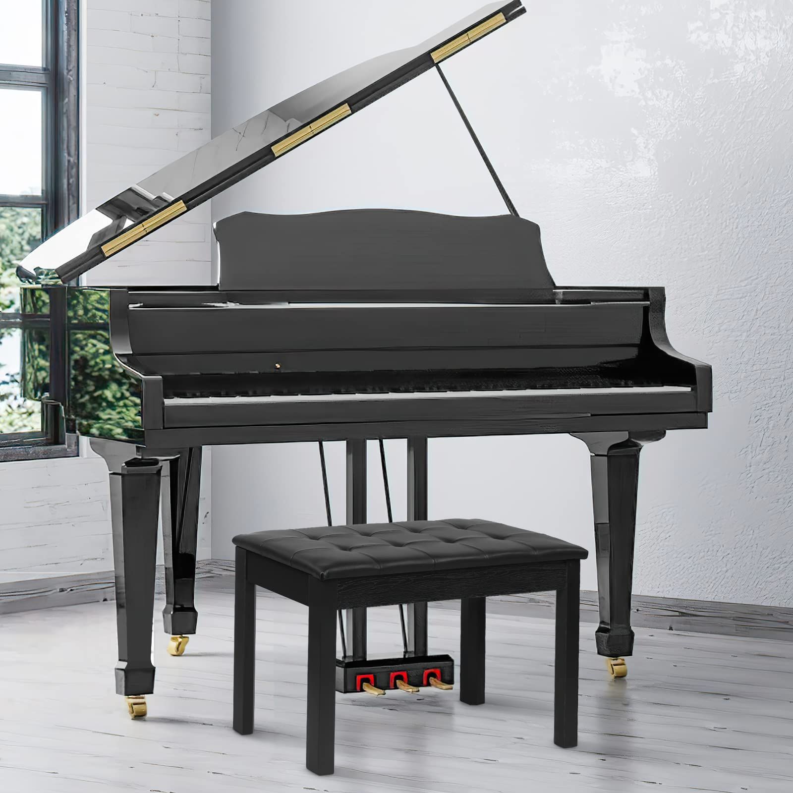 【極美品】ピアノ椅子 黒 楽器用スツール 高さ調整可能 極美品】ピアノ椅子 黒 楽器用スツール 高さ調整可能