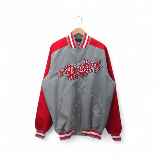 Mackdaddyスタジャン MACKDADDY NYLON STADIUM JACKET サイズXL GREY/RED サイズXL