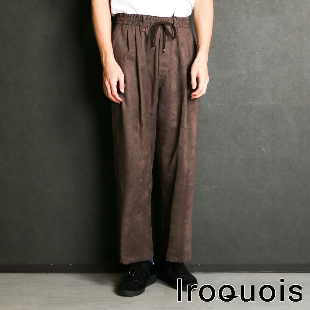 IROQUOIS E SUEDE SET UP イロコイ シャツ ワイドパンツ