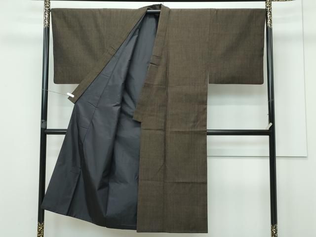 平和屋本店■極上　男性　本場結城紬　重要無形文化財　奥順　アンサンブル　霞文　証紙付き　逸品　CZAA2898s5 平和屋本店□極上 男性 本場結城紬 重要無形文化財 奥順 アンサンブル