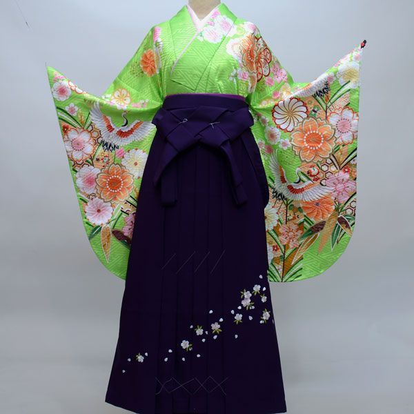二尺袖 着物 袴フルセット From KYOTO 卒業式に 袴変更可能 NO23943 