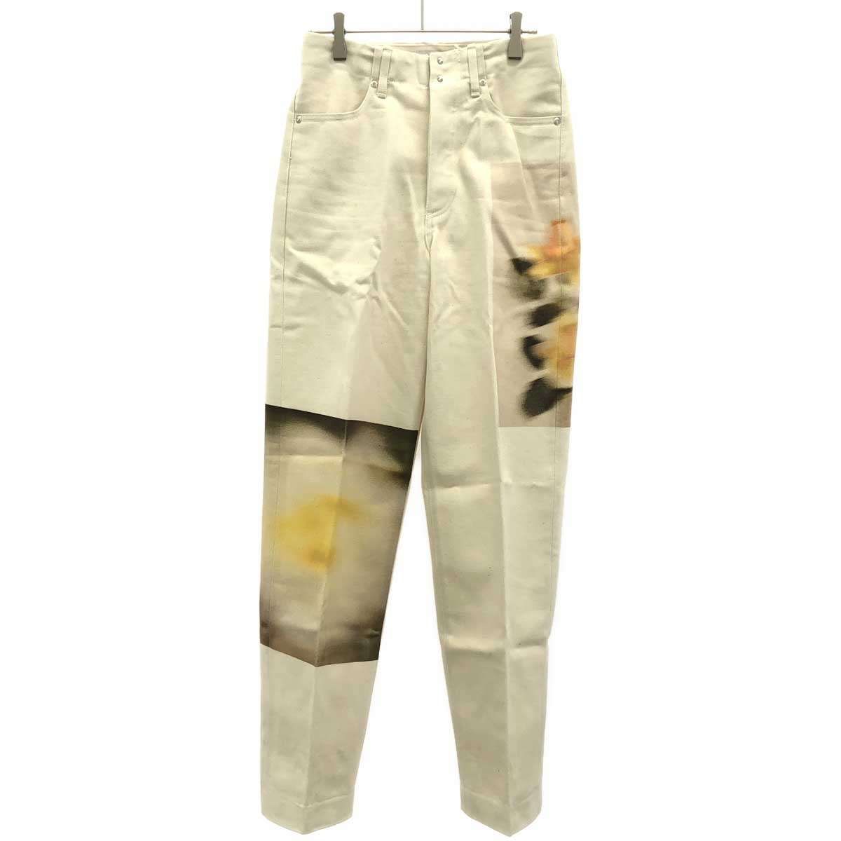 TANAKA タナカ 25SS THE JEAN TROUSERS ROSE ローズプリントデニムトラウザーパンツ ST-2YR ベージュ 25