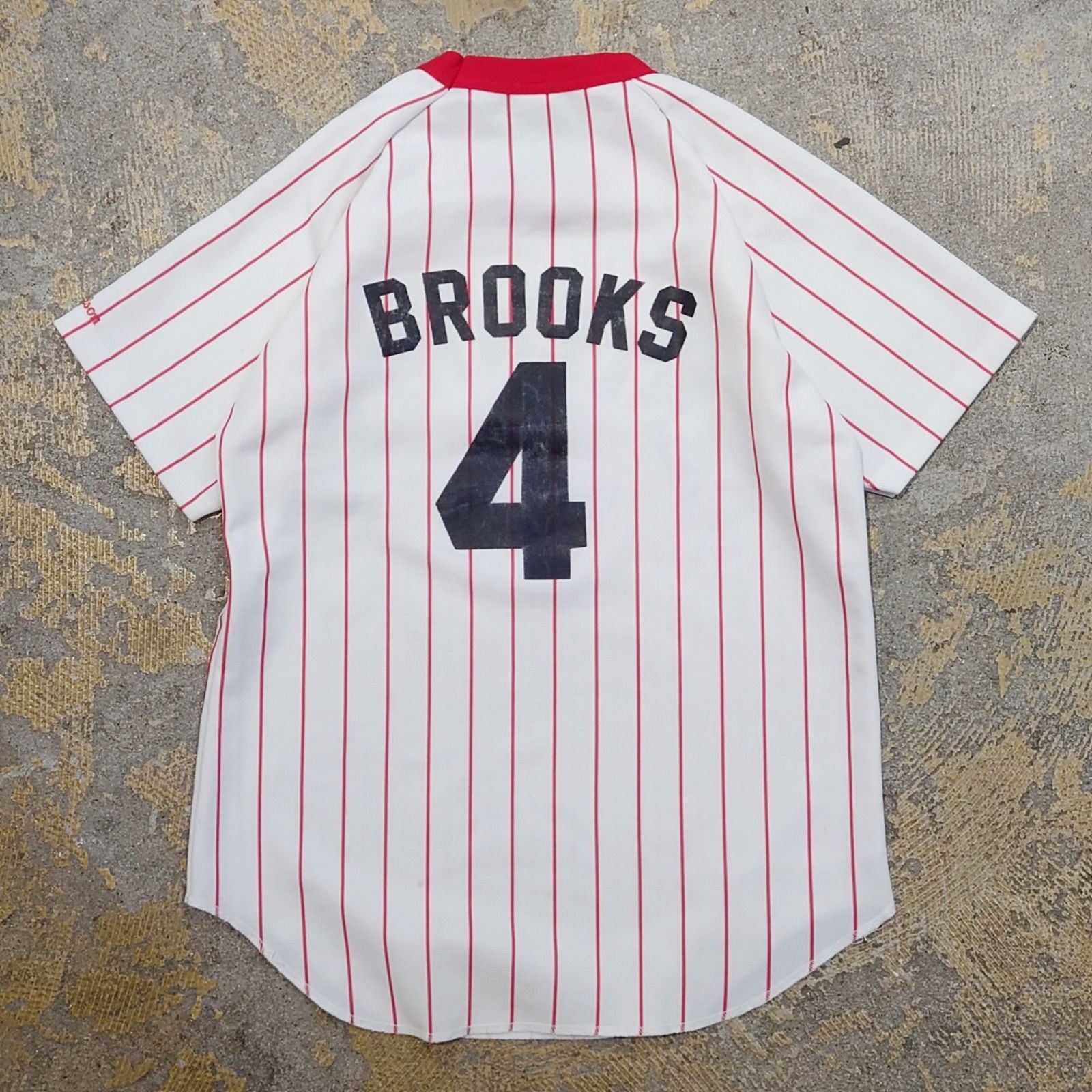 WILSON / 80s centennial college baseball uniform / ウィルソン ユニフォーム 80s USA  アメリカ製 ゲームシャツ センテニアルカレッジ ホワイト×レッド S