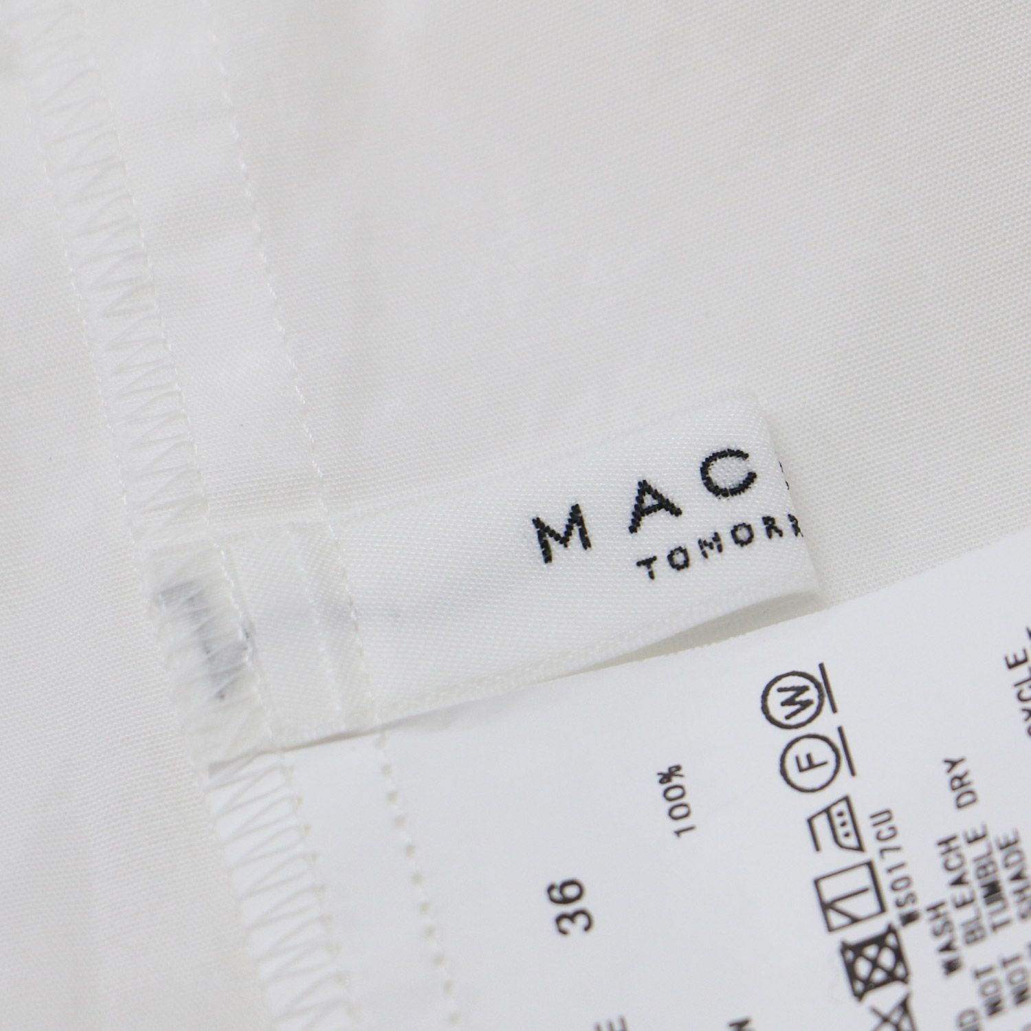 MACPHEE マカフィー ブラウス シャツ ホワイト 白 サイズ:36(9号