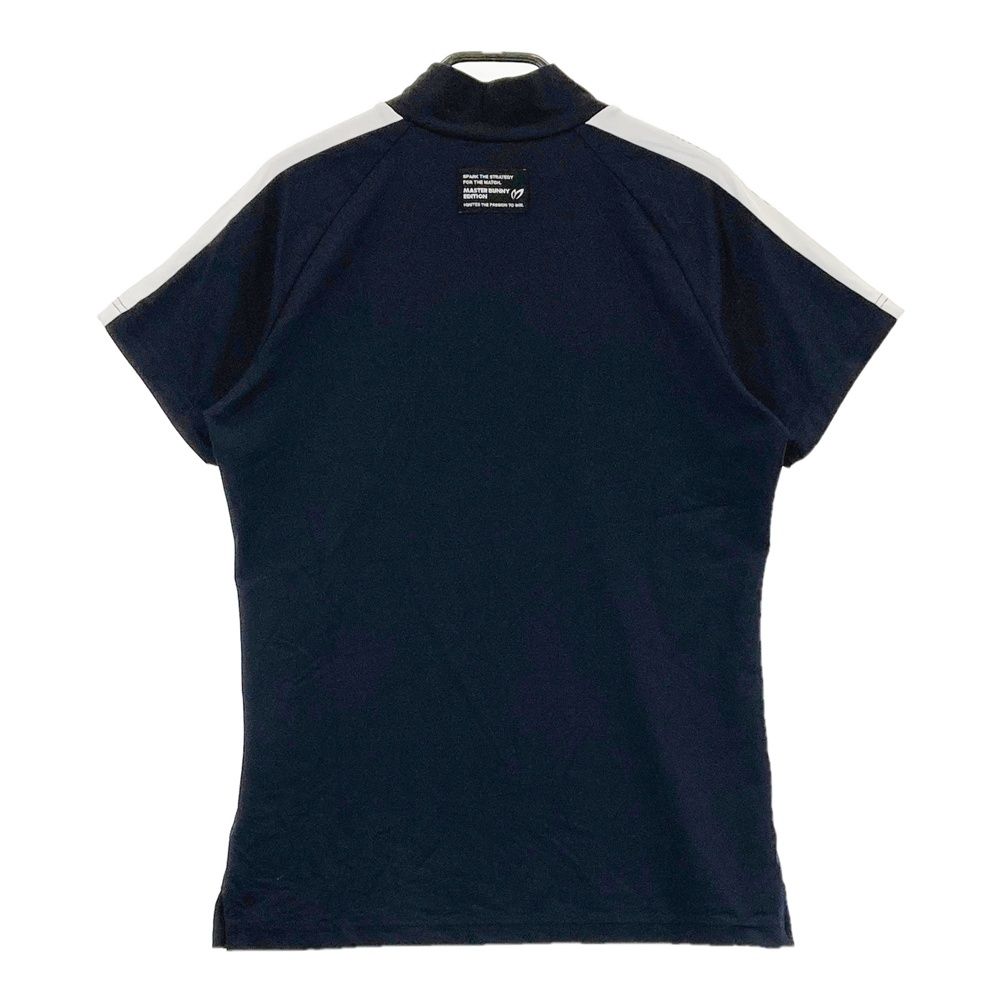 サイズ：2 MASTER BUNNY EDITION マスターバニーエディション 2023年モデル ハイネック 半袖Tシャツ ラインストーン  ネイビー系 [240101469400] ゴルフウェア レディース ストスト サイズ：2 MASTER BUNNY EDITION マスターバニーエディション
