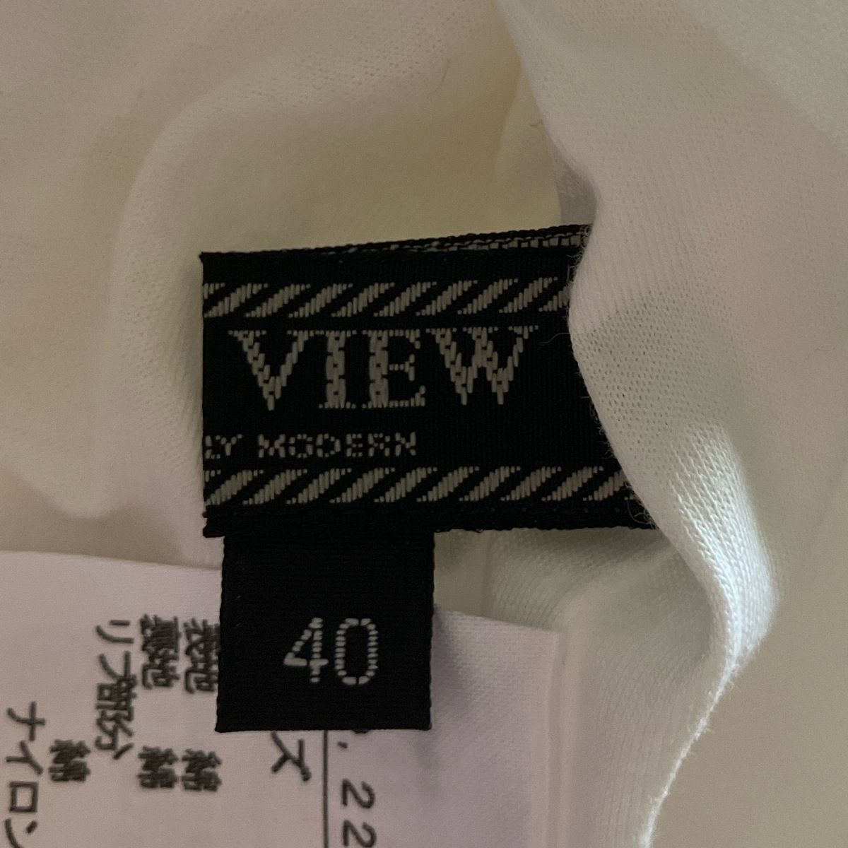 DUAL VIEW(デュアルヴュー) ワンピース サイズ40 M レディース - 白×黒 クルーネック/半袖/ひざ丈