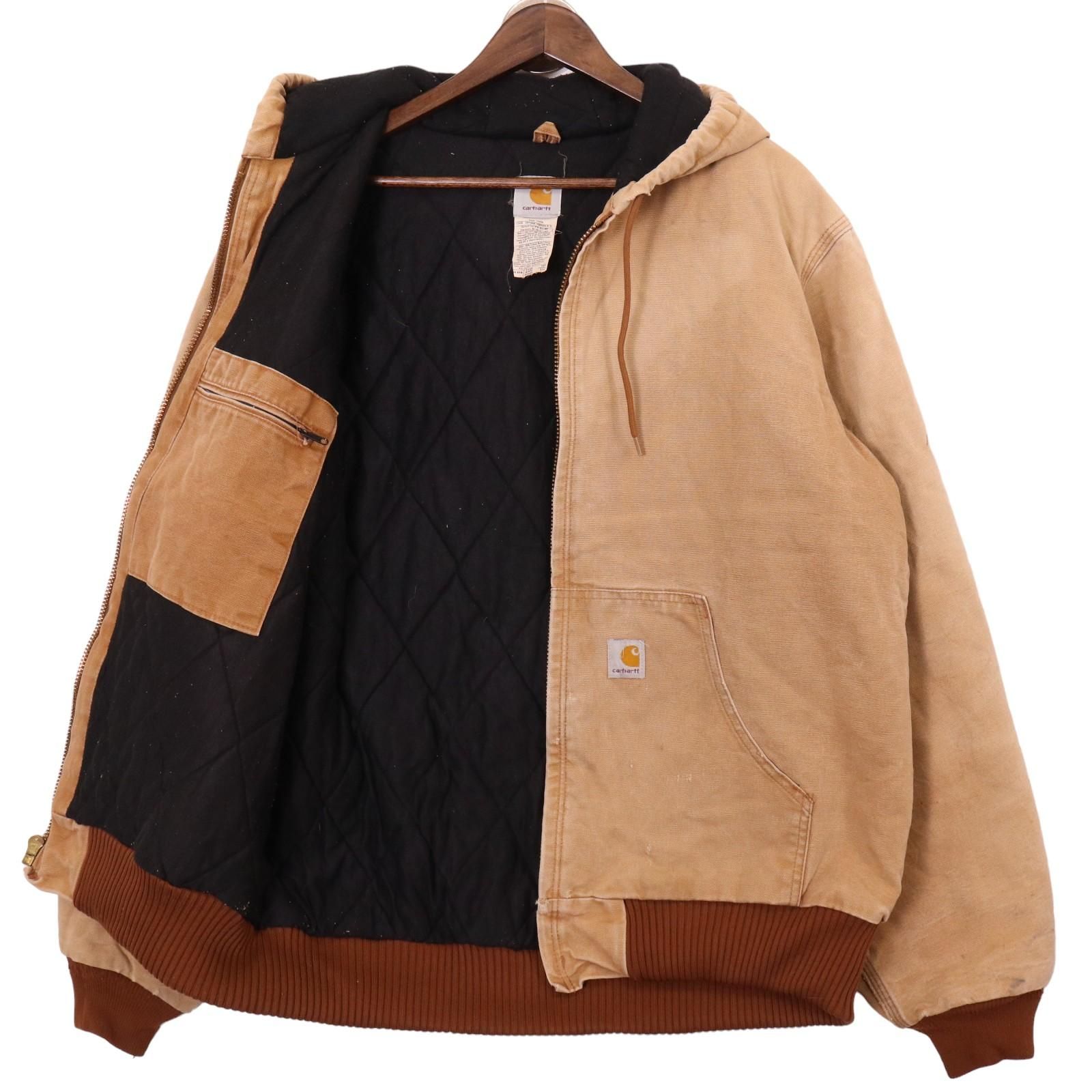 00年代 USA製 Carhartt カーハート アクティブジャケット ワークジャケット ベージュ (メンズ L) 中古 古着 A1157