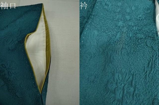 平和屋着物○上質な色無地 辻が花地紋 高麗納戸色 正絹 逸品 DAAW5018ud