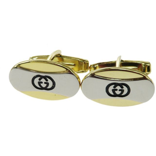 【中古】 グッチ(Gucci) メタル スウィヴル式 カフス ゴールド インターロッキング 01GC863