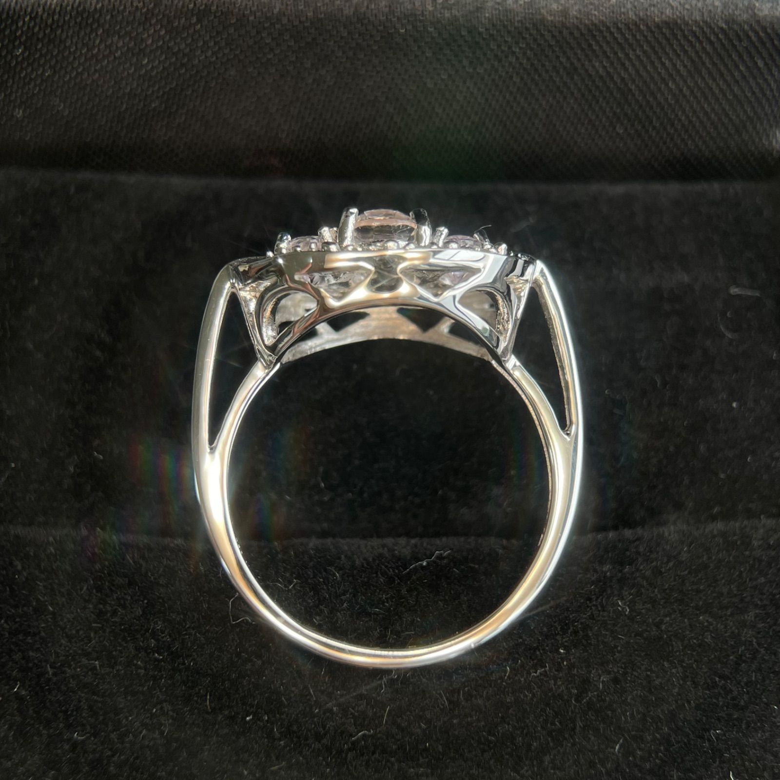 ④✴︎GSTV✴︎ K14 モルガナイト ダイヤ 指輪 WG 12号 【公式通販】