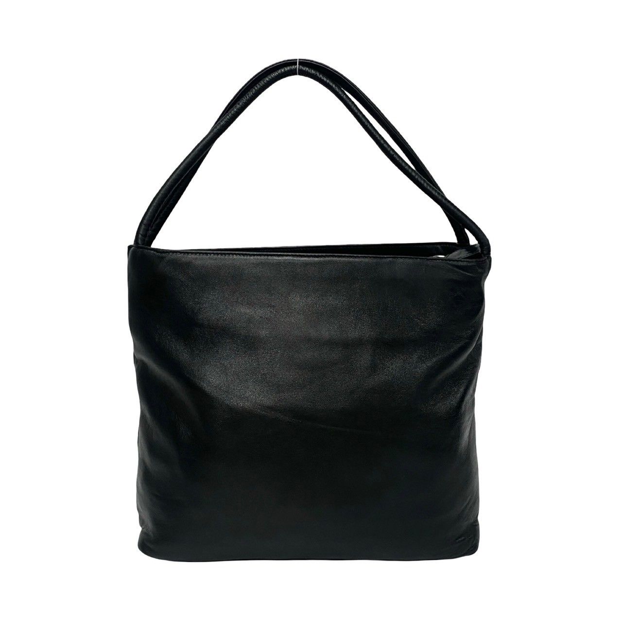【極美品】プラダ　三角プレート　レザー　ハンドバッグ　ブラック　黒　493 PRADA 極 美品 プラダ 三角ロゴ プレート 金具 テスート