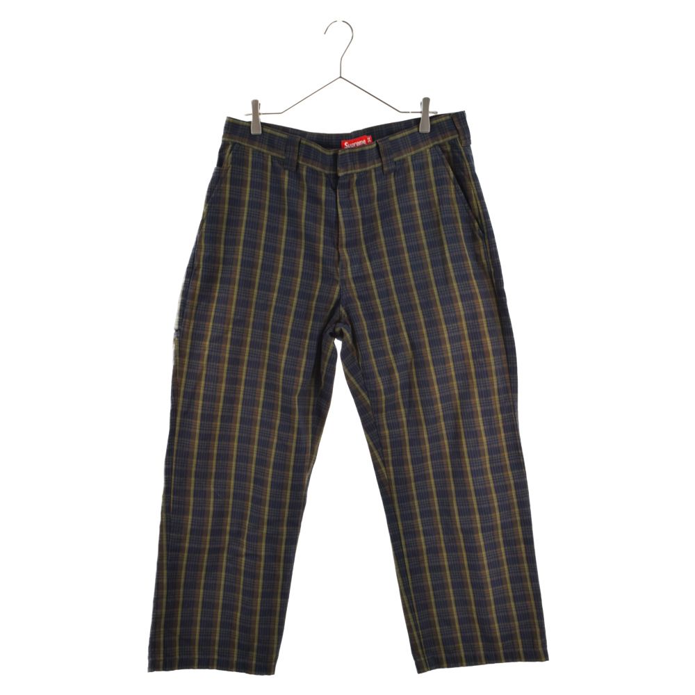 SUPREME (シュプリーム) 23SS Work Pant Navy Plaid チェック柄