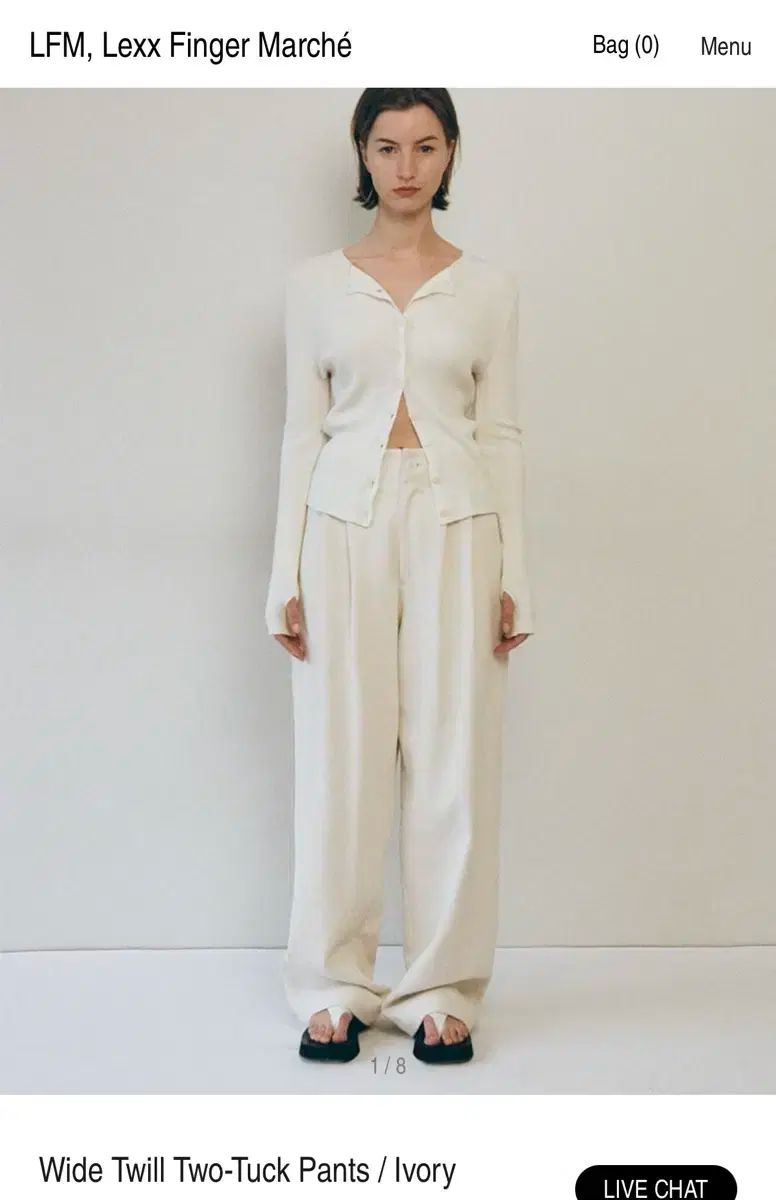 LFM lfm wide twill two tuck pants ivory