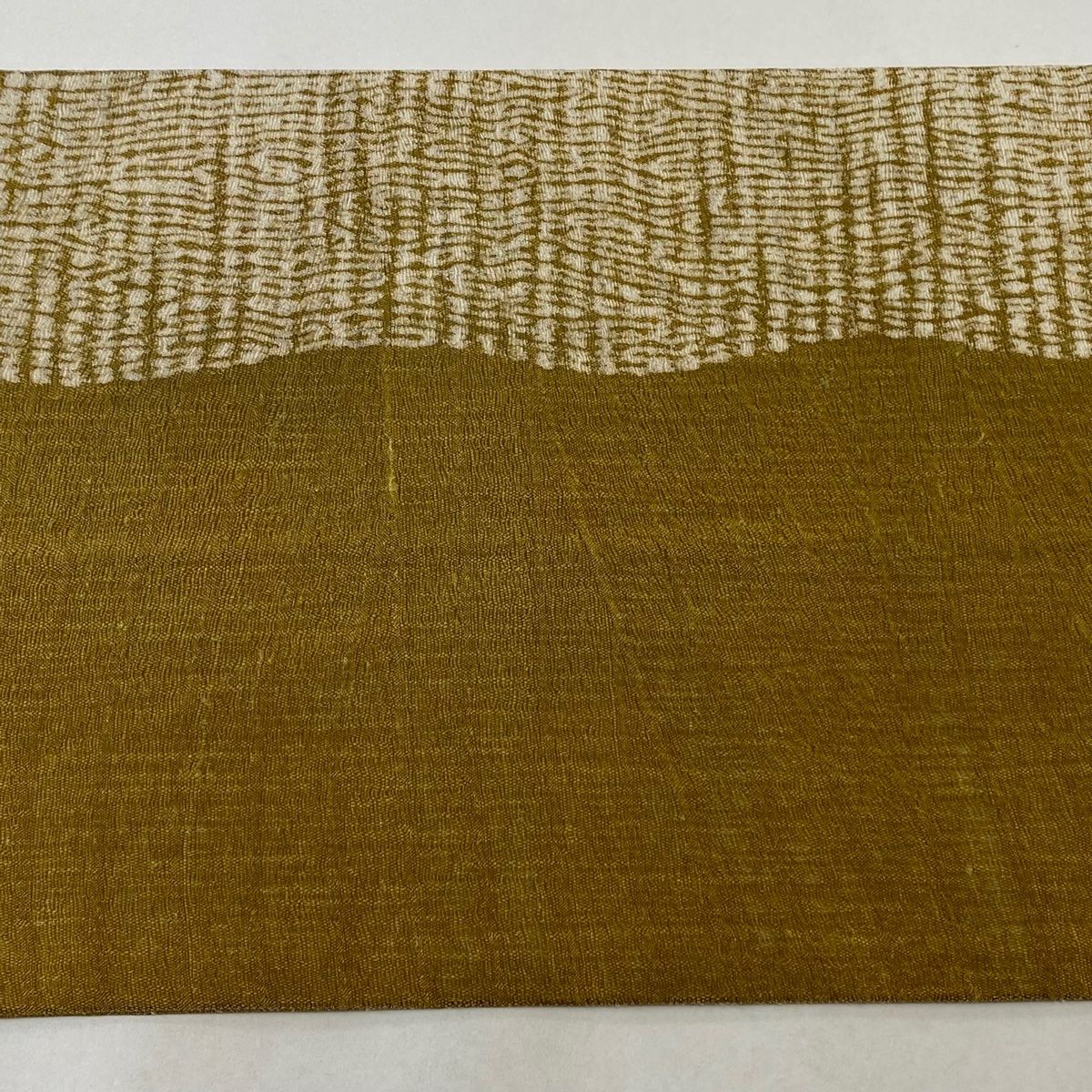 袋帯 美品 秀品 幾何学模様 山吹茶色 全通 正絹 【中古】 - メルカリ