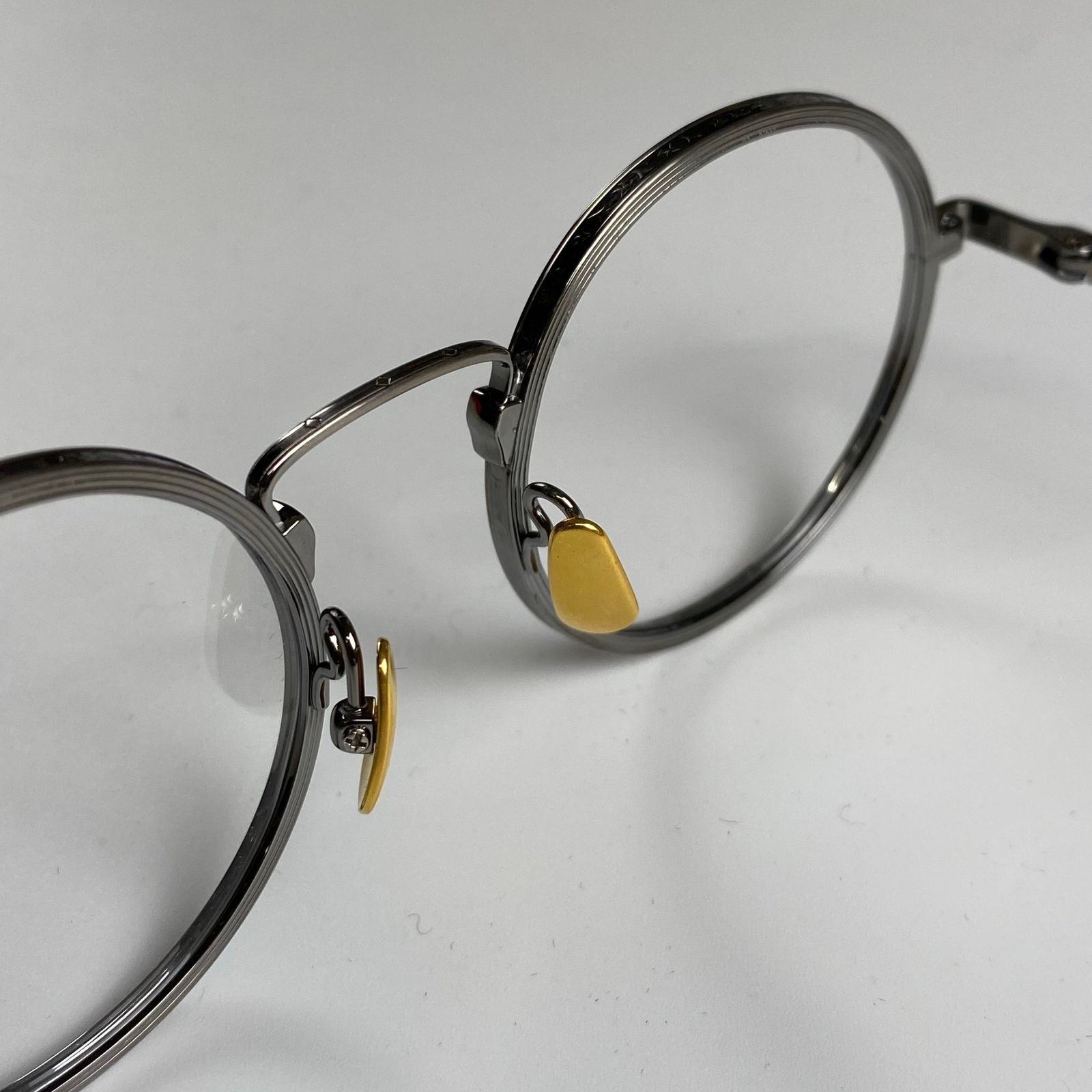 極美品】金子眼鏡 / メタルラウンド KJ-50 度なしクリアレンズ