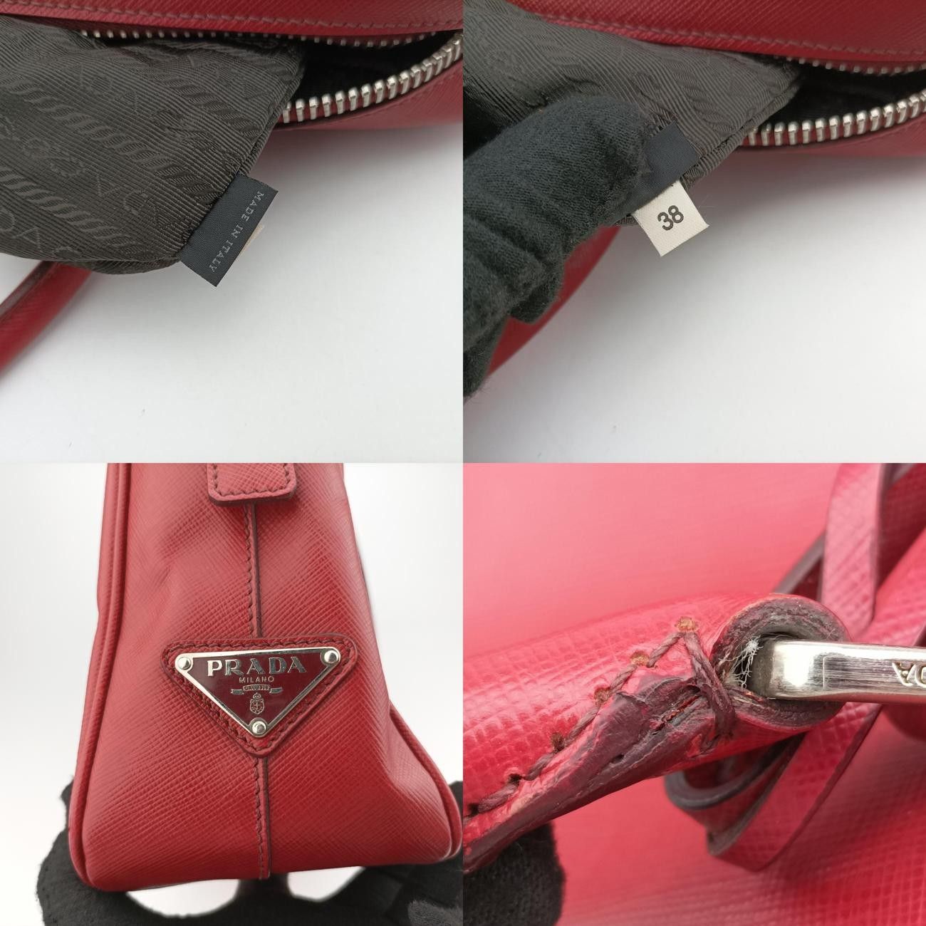 bori 様専用PRADA サフィアーノレザー バッグ レッド ブリーフケース