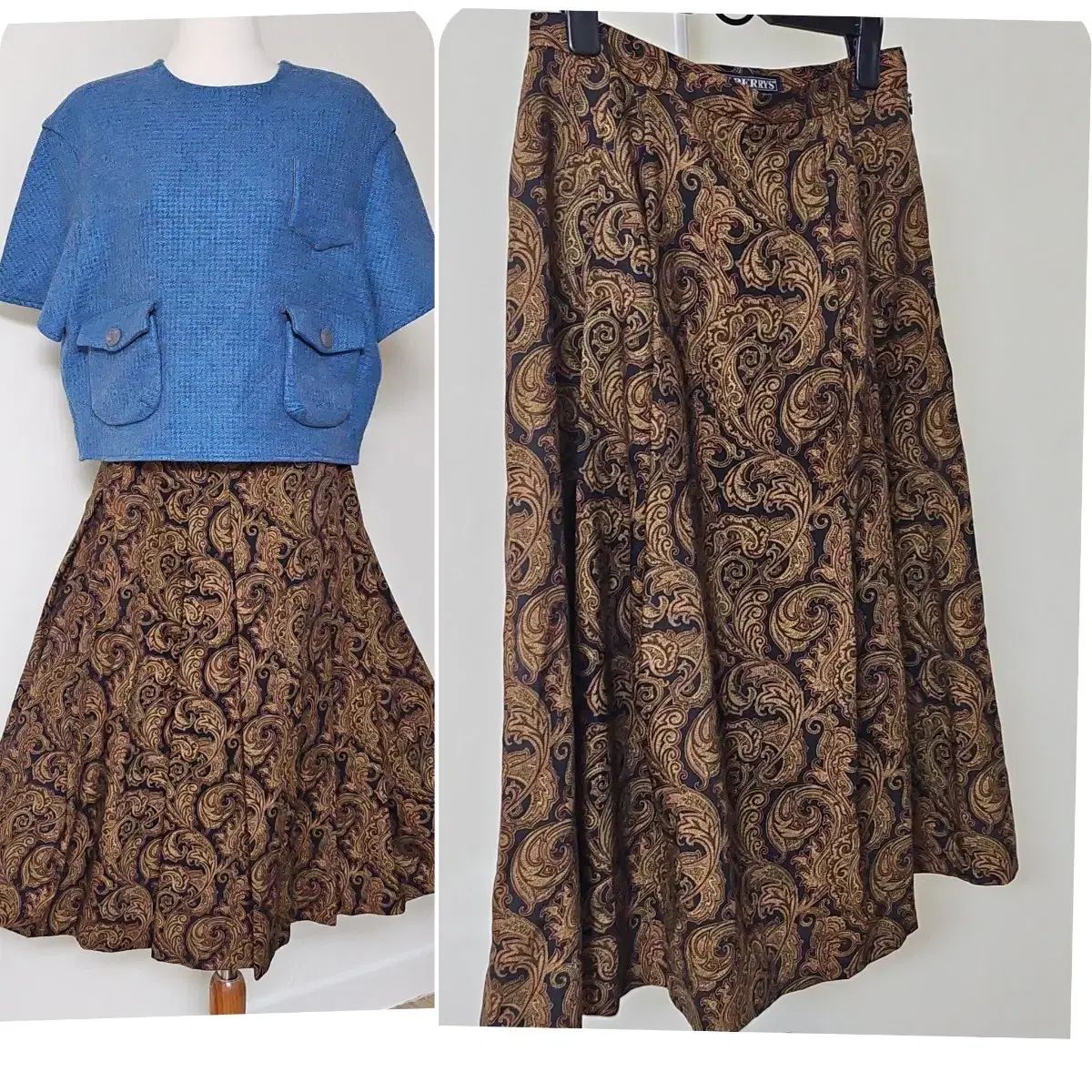 バーバリー 1 55 66 ベイズリー ロング スカート ヴィンテージ