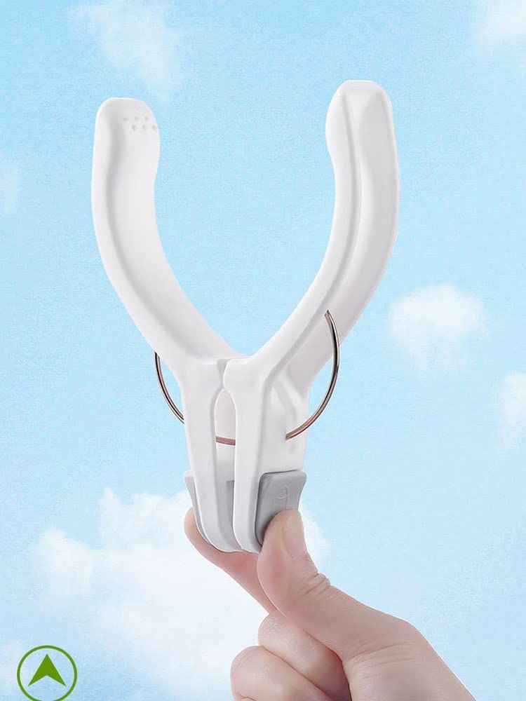 JunyueLiang 大型 洗濯物干し らくらく 強力バネ 布団干しばさみ 跡がつかない 固定 竿ピンチ 布団ばさみ 防風タイプ 落下防止 布団固定器 滑り止め 室外干し 耐久性 ホワイト セット