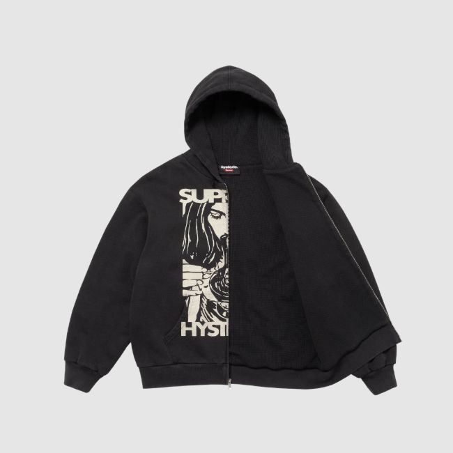HYSTERIC GLAMOUR Supreme ブラックスウェット Supreme Hysteric Glamour Thermal Lined Zip Up Hooded