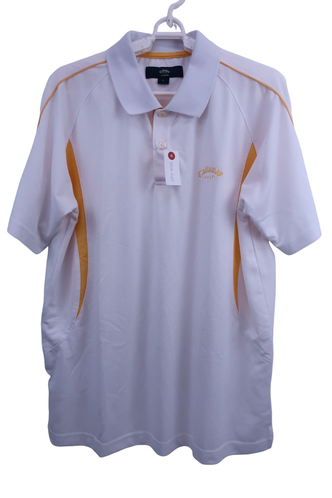 Callaway ポロシャツ Callaway(キャロウェイ) ポロシャツ 白黄色 メンズ L ゴルフ用品 2504