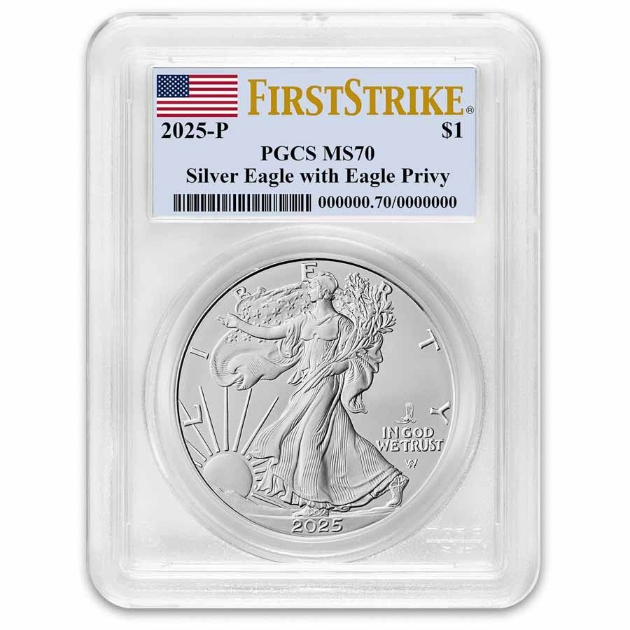 2025- P American Silver Eagle Eagle Privy MS-70 PCGS FS